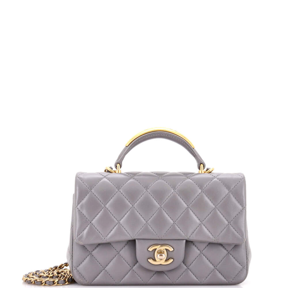 Chanel Mini Classic Single Flap Metal Top Handle Bag